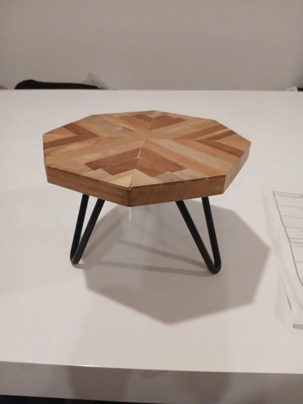 Edgy Octagon Side Wooden Table